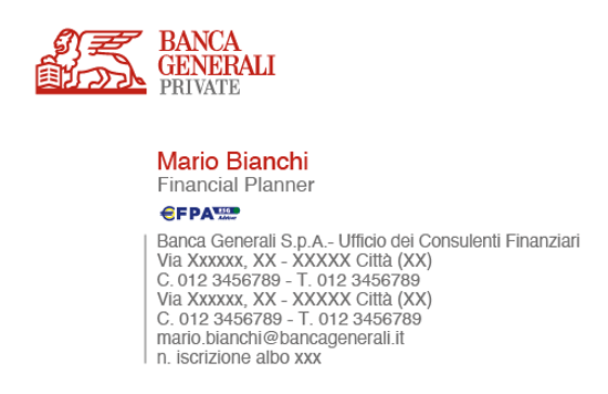 Immagine di BIGLIETTO DA VISITA CON LOGO EFPA ESG E CON DOPPIA RIGA CONTATTI