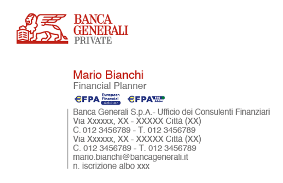 Immagine di BIGLIETTO DA VISITA CON LOGO EFPA EFPAESG E CON DOPPIA RIGA CONTATTI